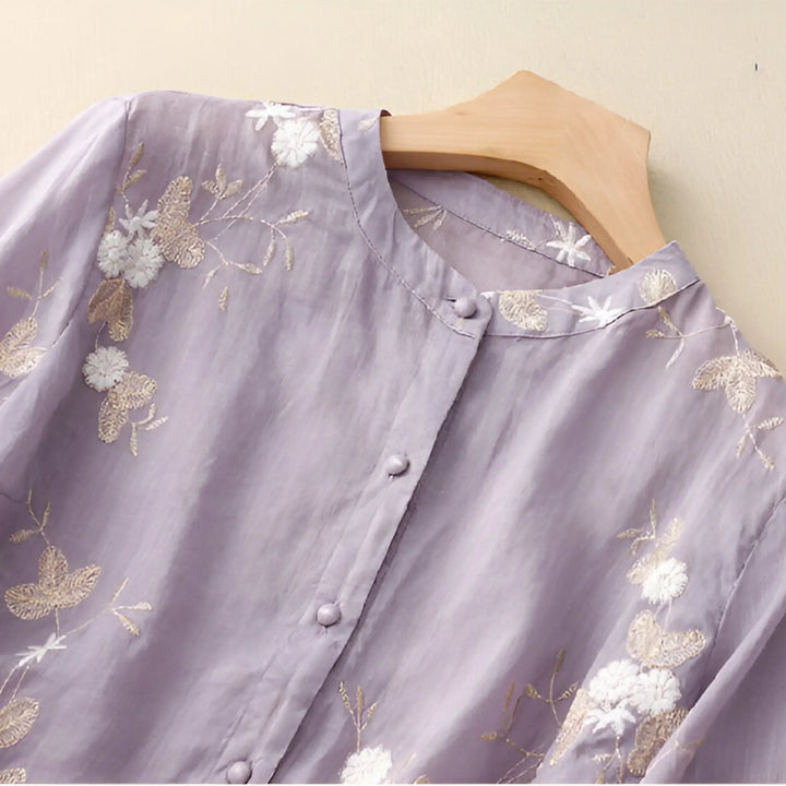 VIRGINIA | COTTON TOP WITH EMBROIDERED FLOWERS