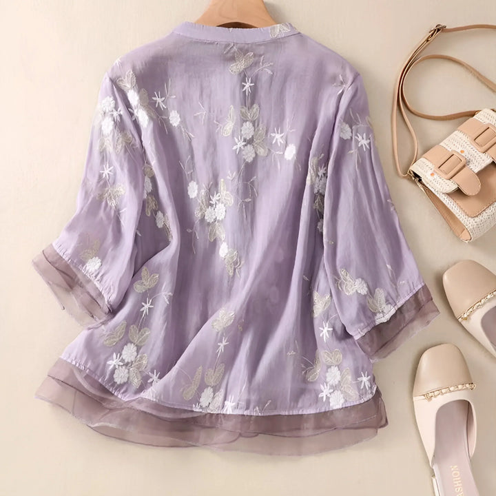 VIRGINIA | COTTON TOP WITH EMBROIDERED FLOWERS