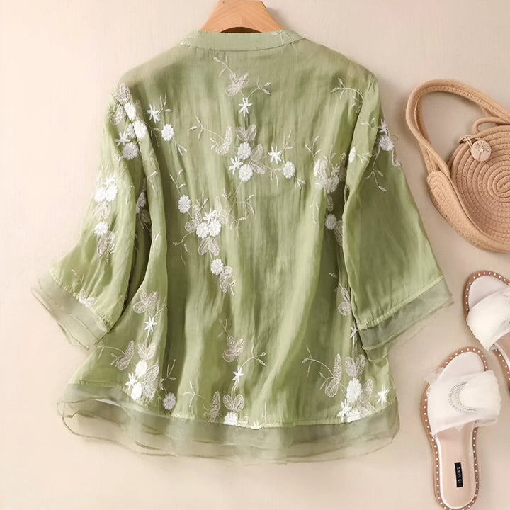 VIRGINIA | COTTON TOP WITH EMBROIDERED FLOWERS