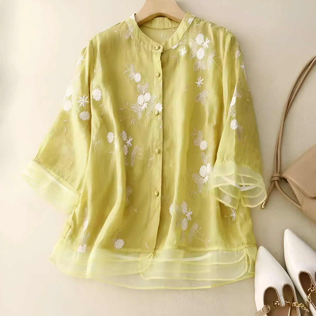 VIRGINIA | COTTON TOP WITH EMBROIDERED FLOWERS