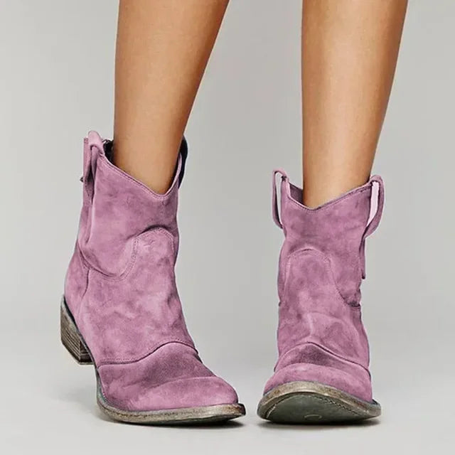SELMA VINTAGE WESTERN ANKLE BOOTS